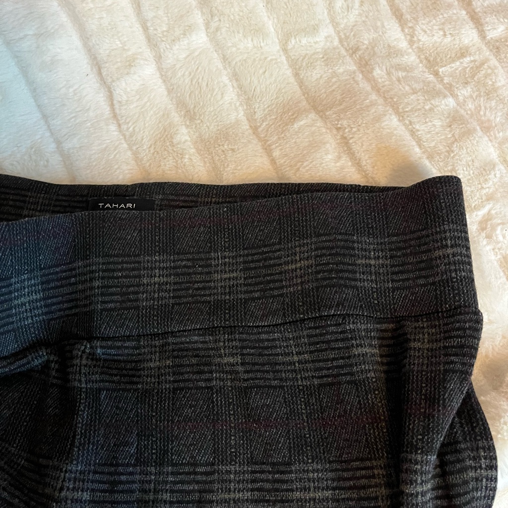 Tahari Womenâs Xl Leggings Plaid Black Grey Casual Preppy Business Casual City